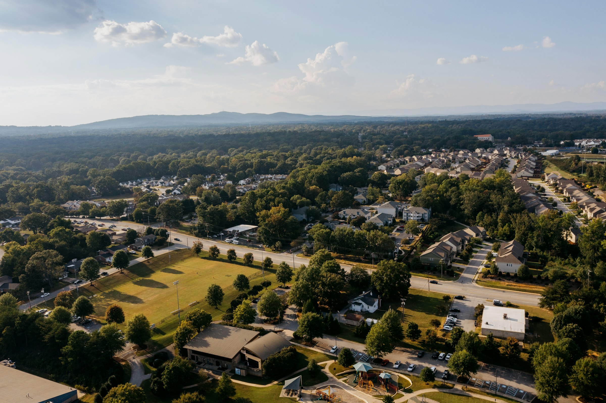 Quartier résidentiel de la Rive-Nord vu du ciel